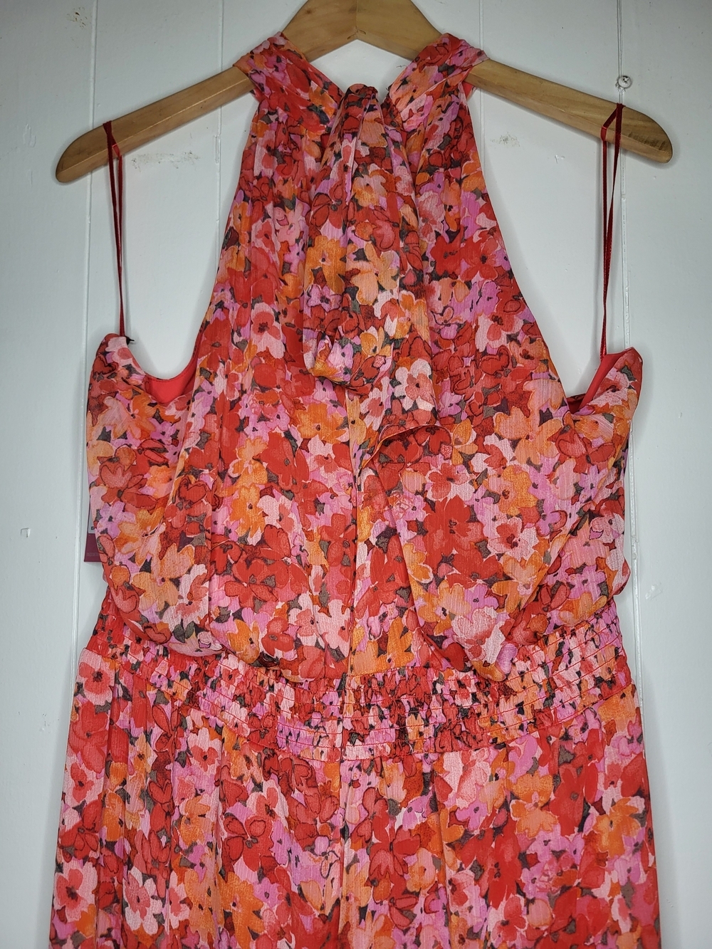 Vince Camuto Coral and Pink Floral Maxi Jumpsuit - Picture 4 of 12